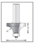 Dimar 109RC8-XX Series Rounding Over Bits, 2 Flutes