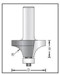 Dimar 109RC8-XX Series Rounding Over Bits, 2 Flutes