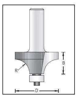 Dimar 109RC8-XX Series Rounding Over Bits, 2 Flutes