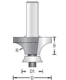 Dimar 109RD8-X Series Corner Rounding CNC Router Bits with Radius Bearing, 2 Flutes - CNC Router Store