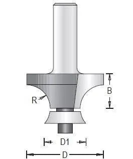 Dimar 109RD8-X Series Corner Rounding CNC Router Bits with Radius Bearing, 2 Flutes - CNC Router Store