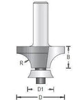Dimar 109RD8-X Series Corner Rounding CNC Router Bits with Radius Bearing, 2 Flutes