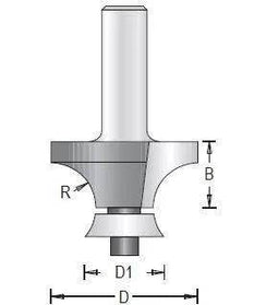 Dimar 109RD8-X Series Corner Rounding CNC Router Bits with Radius Bearing, 2 Flutes - CNC Router Store