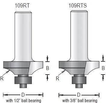 Dimar 109RTX-XX Series Beading Bits, 2 Flutes