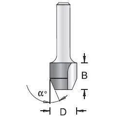 Dimar 110R-X Series Combination: Bevel and Flush Trim Bit, 2 Flutes, 30 degrees