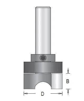 Embouts à mortaiser Dimar série 111RC4-XX, cisaillement vers le bas, avec guide à roulement à billes central, 2 cannelures 