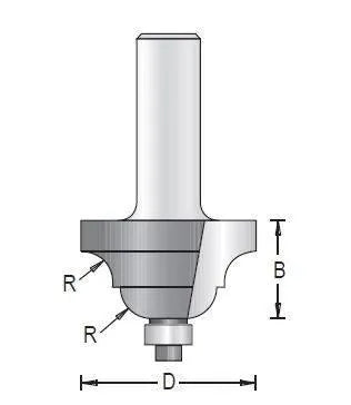 Dimar 113RSPX-X Series Roman Ogee Bits with Ball Bearing Guide, 2 Flutes