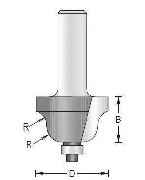 Dimar 113RX-X Series Roman Ogee Bits with Ball Bearing Guide, 2 Flutes