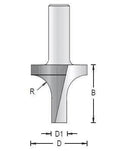 Dimar 117RL8-XX Series Rounding Over Bits – Plunge Type (Corner Rounding Bits) With Boring Point, 2 Flutes