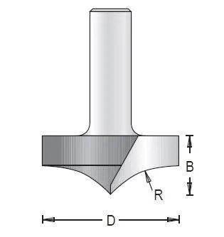 Dimar 117RP8-XX Series Rounding Over Plunge Type, 2 Flutes