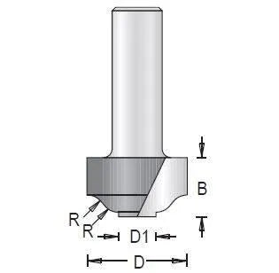 Dimar 124RBX-XX Series Step Flat Ogee Plunge Type, 2 Flutes