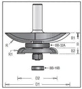 Dimar 126R8-86BC Cove Raised Panel with Back Cutter, 2 Flutes Set CNC Router Bit