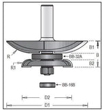 Dimar 126R8-86BC Cove Raised Panel with Back Cutter, 2 Flutes Set CNC Router Bit - CNC Router Store