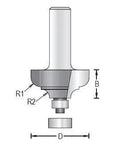 Dimar 135RXX-XX Series Ogee Fillet Bits with Ball Bearing Guide, 2 Flutes