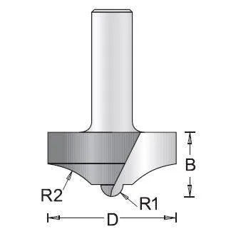 Dimar 137R8-40 Round and Ogee Plunge Type, 2 Flutes