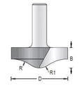 Dimar 137R8-X Series Round and Ogee Plunge Type, 2 Flutes