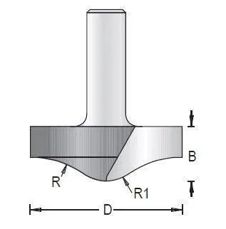 Dimar 137R8-X Series Round and Ogee Plunge Type, 2 Flutes