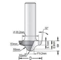 Dimar 137RX-XX Series Ogee Bits-Plunge Type, 2 Flutes
