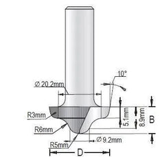 Dimar 137RX-XX Series Ogee Bits-Plunge Type, 2 Flutes - CNC Router Store