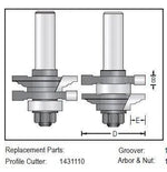 Dimar 141R8-50 "V" Panel Bit Set, 2 Flutes - CNC Router Store