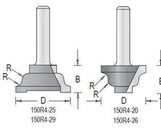Dimar 150R4-20 Series Rail & Stile Bits, 2 Piece Sets, 1/4″ Shank, 2 Flutes - CNC Router Store