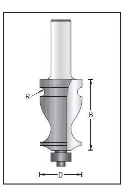 Dimar 156R8-28 Edge Forming Bit, 2 Flutes