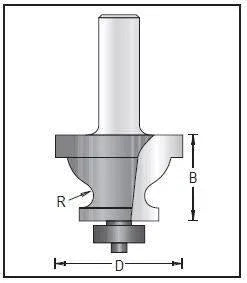 Dimar 156R8-41 Edge Forming Bits, 2 Flutes - CNC Router Store