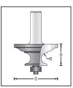 Dimar 156R8-45 Moulding Bit, 2 Flutes