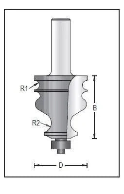 Dimar 156R8-50 Edge Forming Bit, 2 Flutes