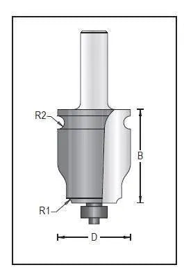 Dimar 156R8-52 Edge Forming Bit, 2 Flutes