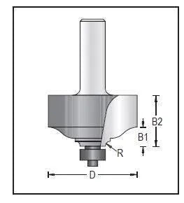 Dimar 156R8-61 Edge Forming Bits, 2 Flutes