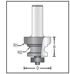 Dimar 156R8-XX Series Edge Forming Bits, 2 Flutes - CNC Router Store