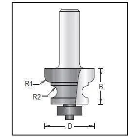 Dimar 156R8-XX Series Edge Forming Bits, 2 Flutes - CNC Router Store