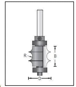 Dimar 157RD4-1 Beading Bit, Double Leaf Edge, 2 Flutes