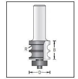 Dimar 160R8-21 Double Beading Bit with Ball Bearing Guide, 2 Flutes