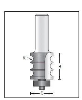 Dimar 160RX-22 Series Triple Beading Bits with Ball Bearing Guide, 2 Flutes - CNC Router Store