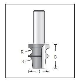 Dimar 162RX-22 Series Edge Beading Bits, 2 Flutes