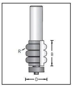 Dimar 164RX-22 Series Convex Beading Bits, 2 Flutes - CNC Router Store