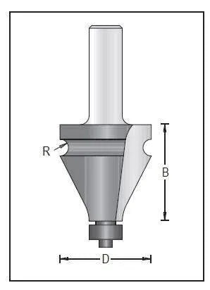 Dimar 166R8-35 Handrail Bit, 2 Flutes