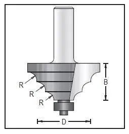 Dimar 167R8-47 Moulding Bit, 2 Flutes