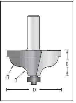 Dimar 167R8-57 Moulding Bit, 2 Flutes