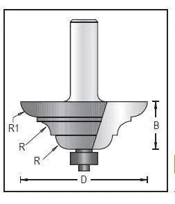 Dimar 167R8-59 Moulding Bit, 2 Flutes