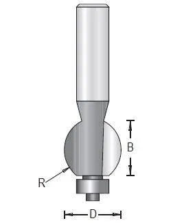 Dimar 168R8-X Series Convex Beading Bits, 2 Flutes