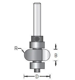 Dimar 169RC4-X Series Convex Beading Bits w/Centre Ball Bearing, 2 Flutes