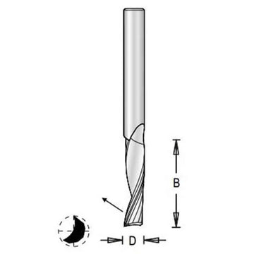 Dimar SCNFXXX Series "O" Flute Spiral - Upcut Solid Carbide - for Aluminum, Mirror Finish