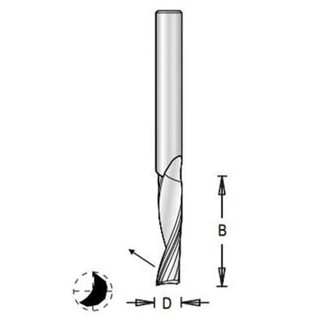 Dimar SCNFXXX Series "O" Flute Spiral - Upcut Solid Carbide - for Aluminum, Mirror Finish