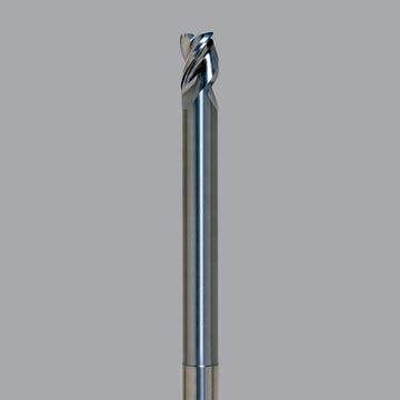Onsrud Aluminum Finisher (AF) Series Solid Carbide CNC Router Bit end mill, 3 flute, 0.015 corner rad, long length, necked