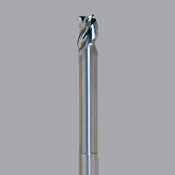 Onsrud Aluminum Finisher (AF) Series Solid Carbide CNC Router Bit end mill, 3 flute, 0.015 corner rad, medium length, necked