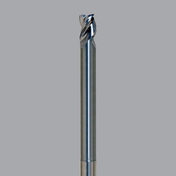 Onsrud Aluminum Finisher (AF) Series Solid Carbide CNC Router Bit end mill, 3 flute, 0.030 corner rad, long length, necked